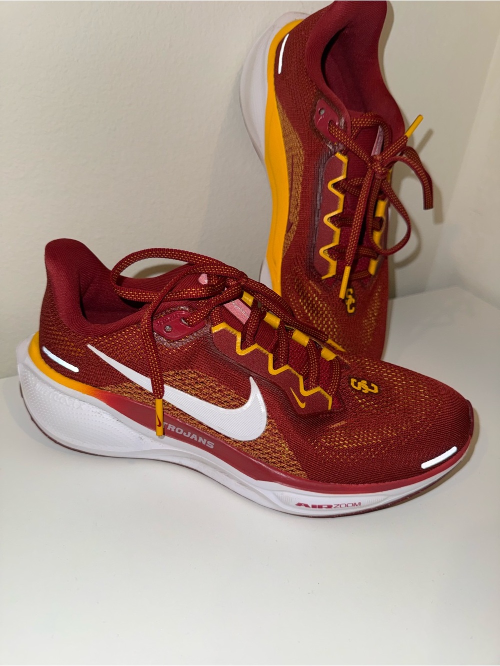 USC Trojans Nike Air Zoom Pegasus Cardinal and Gold Running Shoes